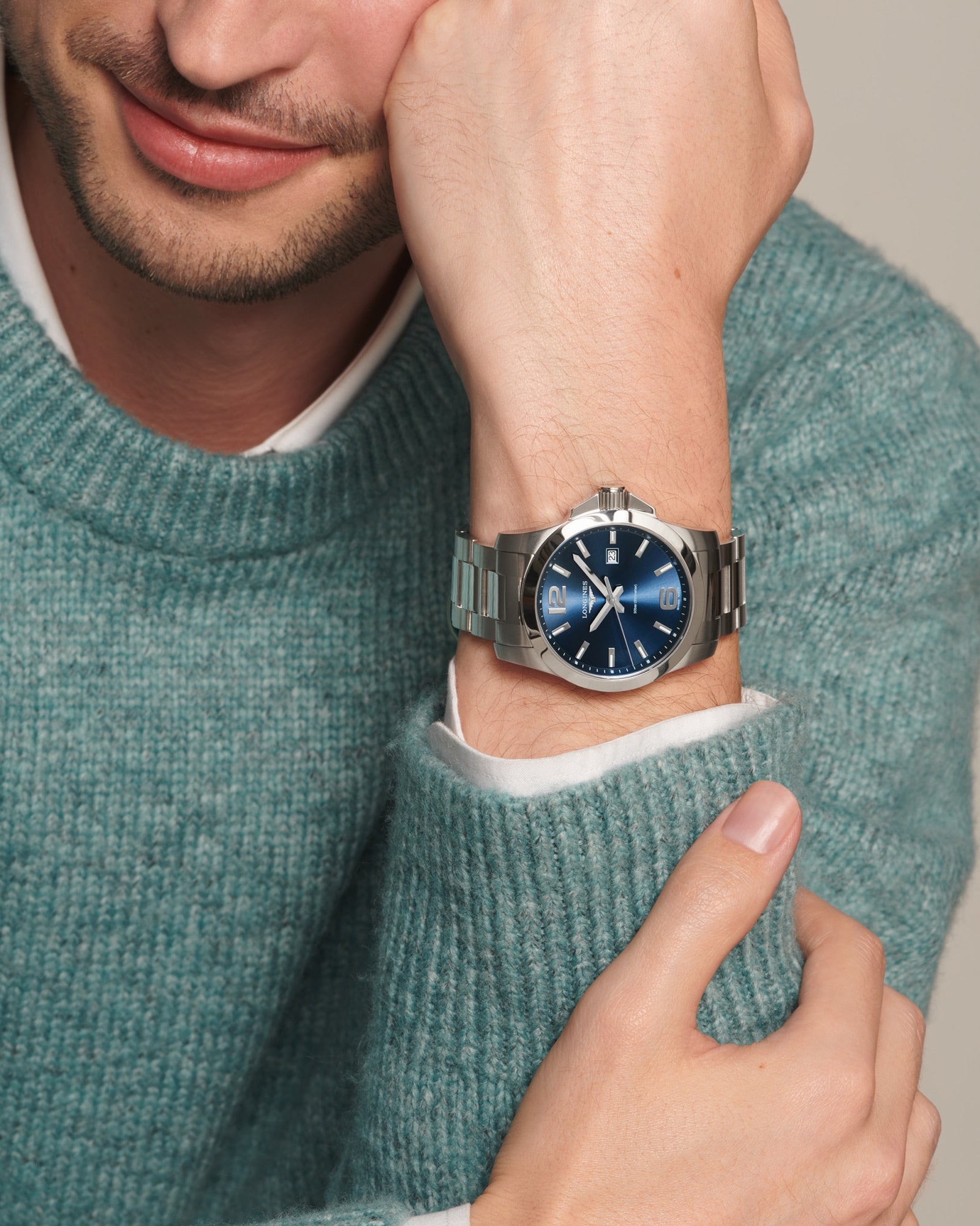 Longines Conquest 43mm Sunray Blue Mens Watch
