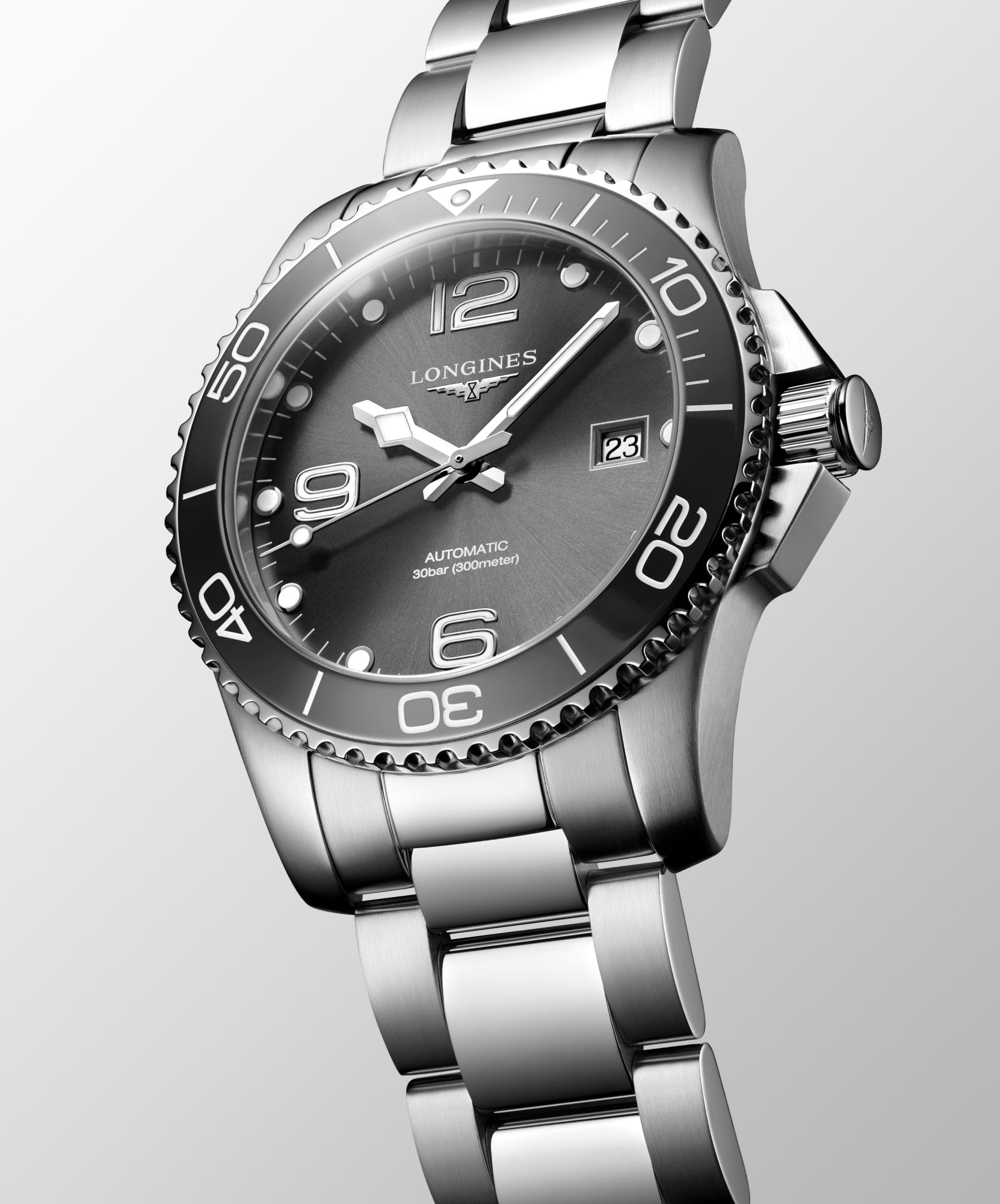 Longines HydroConquest 41mm Sunray Grey Automatic Watch