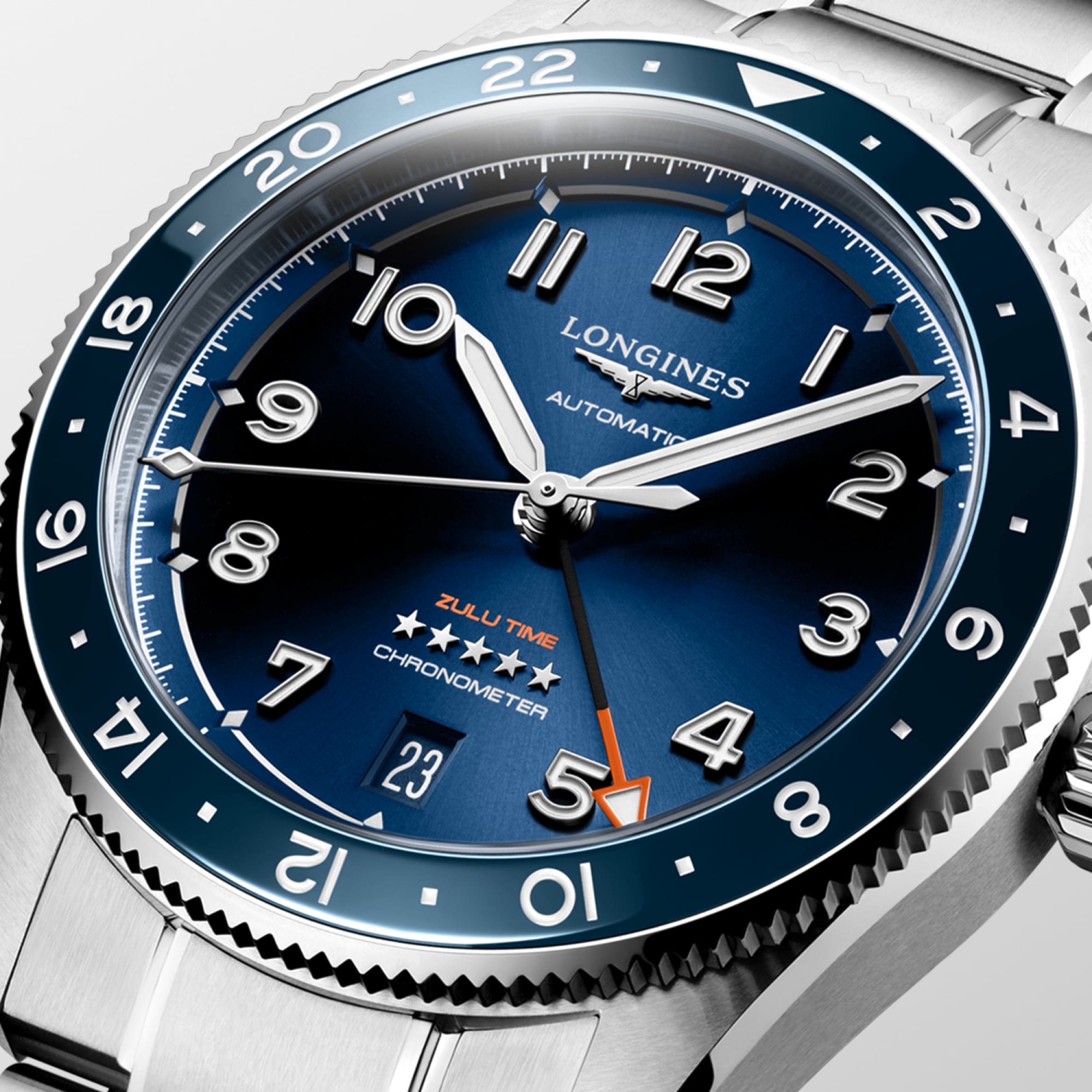 Longines Spirit Zulu Time 39mm Sunray Blue
