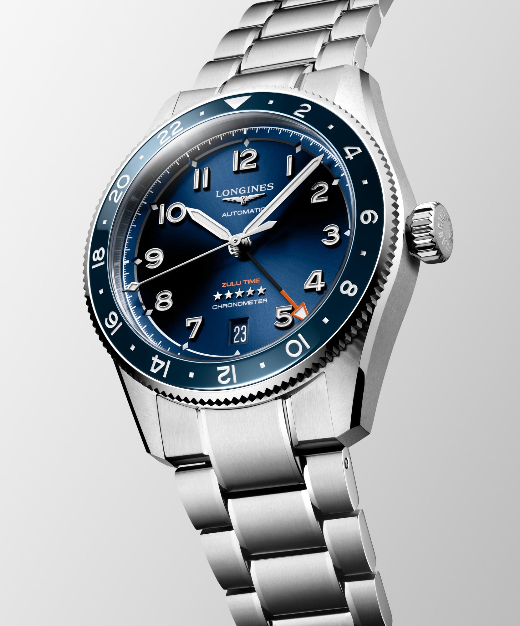 Longines Spirit Zulu Time 39mm Sunray Blue