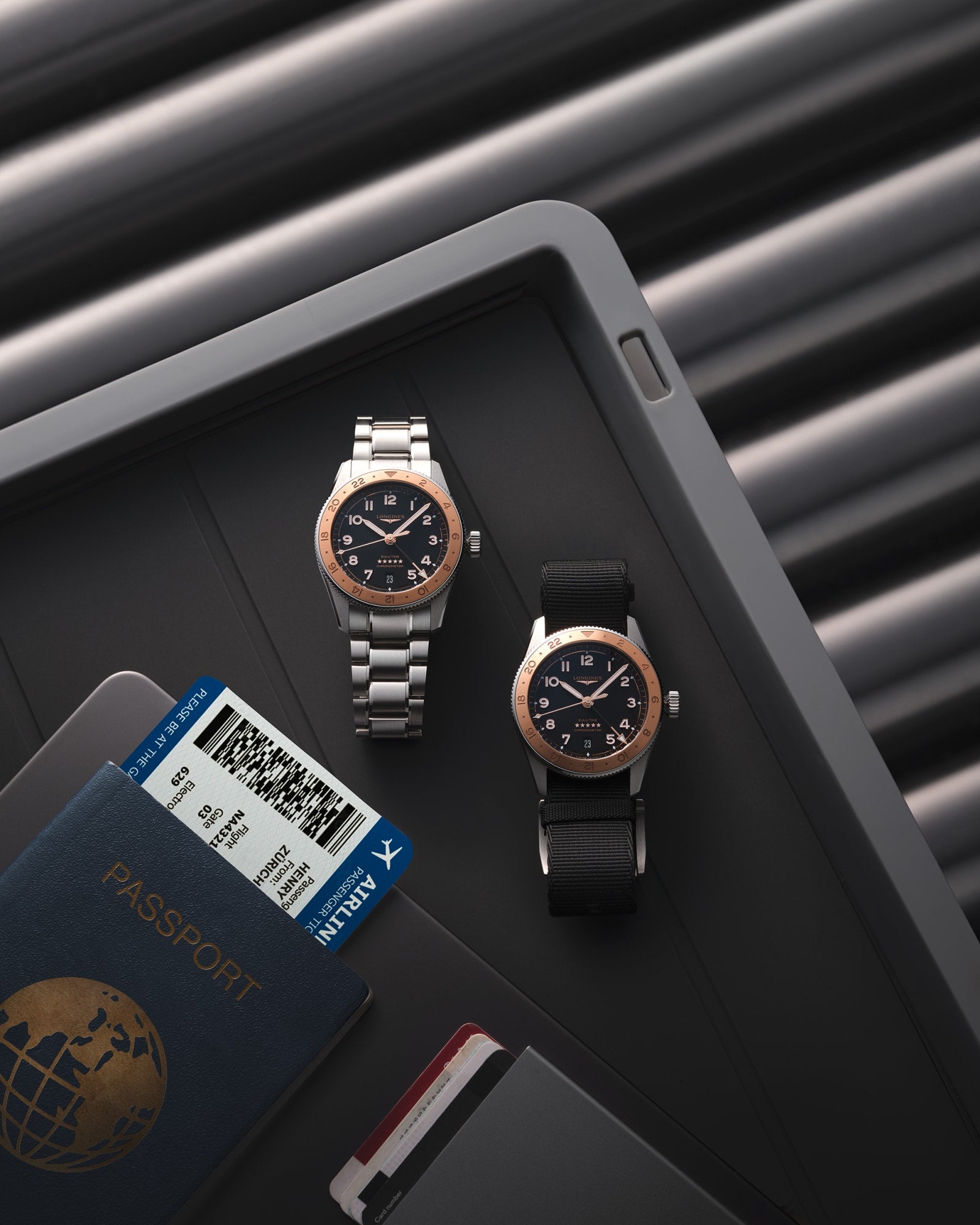 Longines Spirit Zulu Time 39mm Steel & Rose Gold