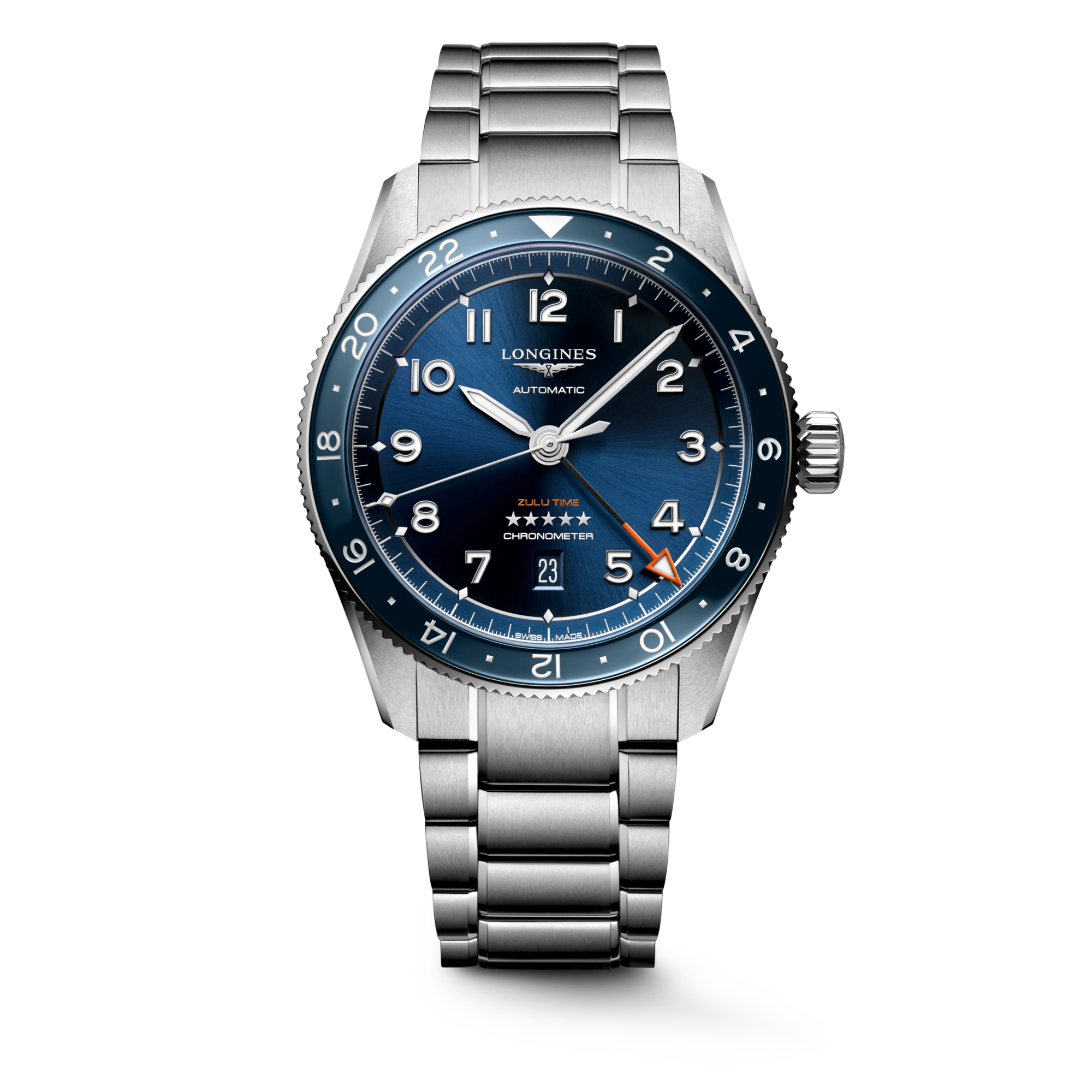 Longines Spirit Zulu Time 42mm GMT Blue Dial