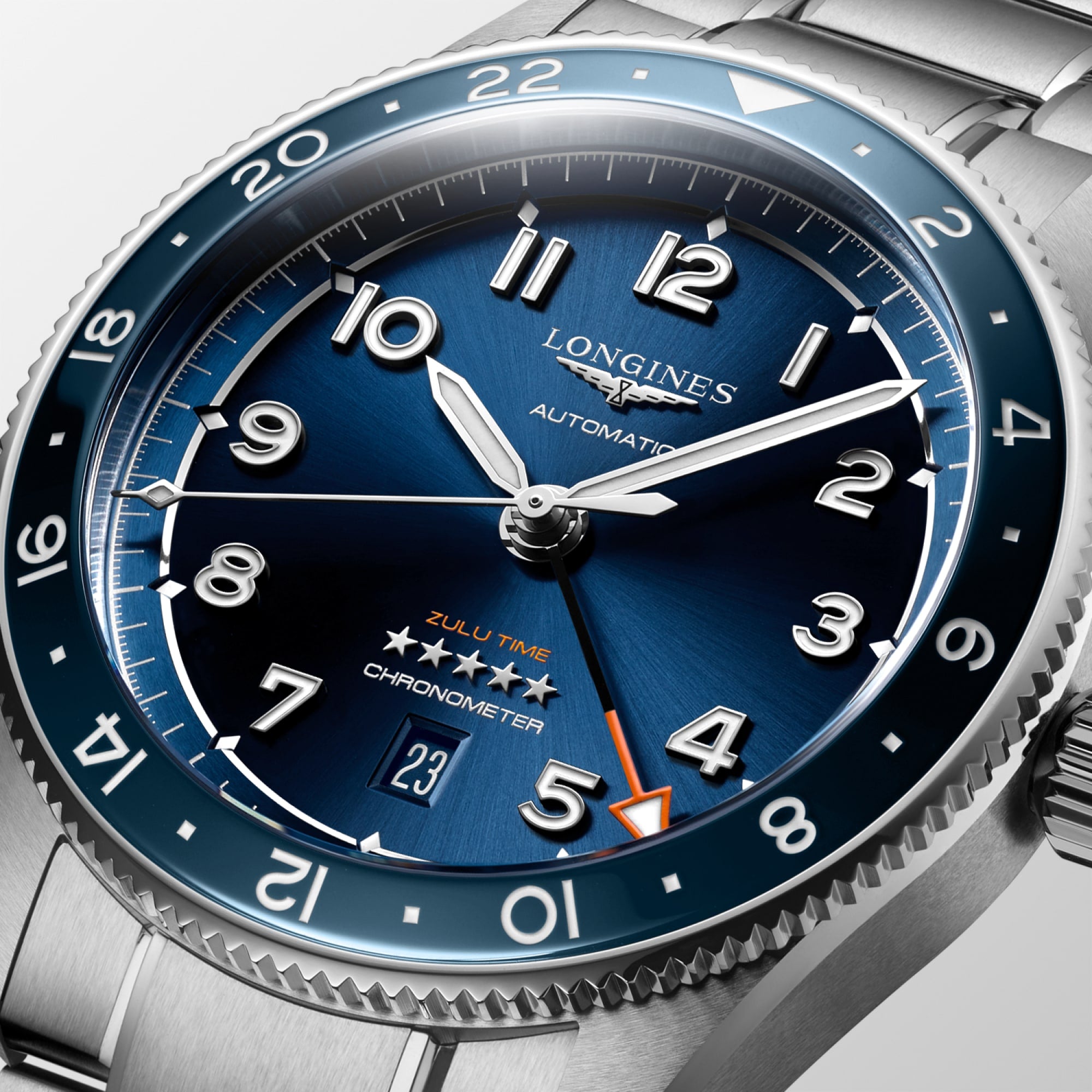 Longines Spirit Zulu Time 42mm GMT Blue Dial