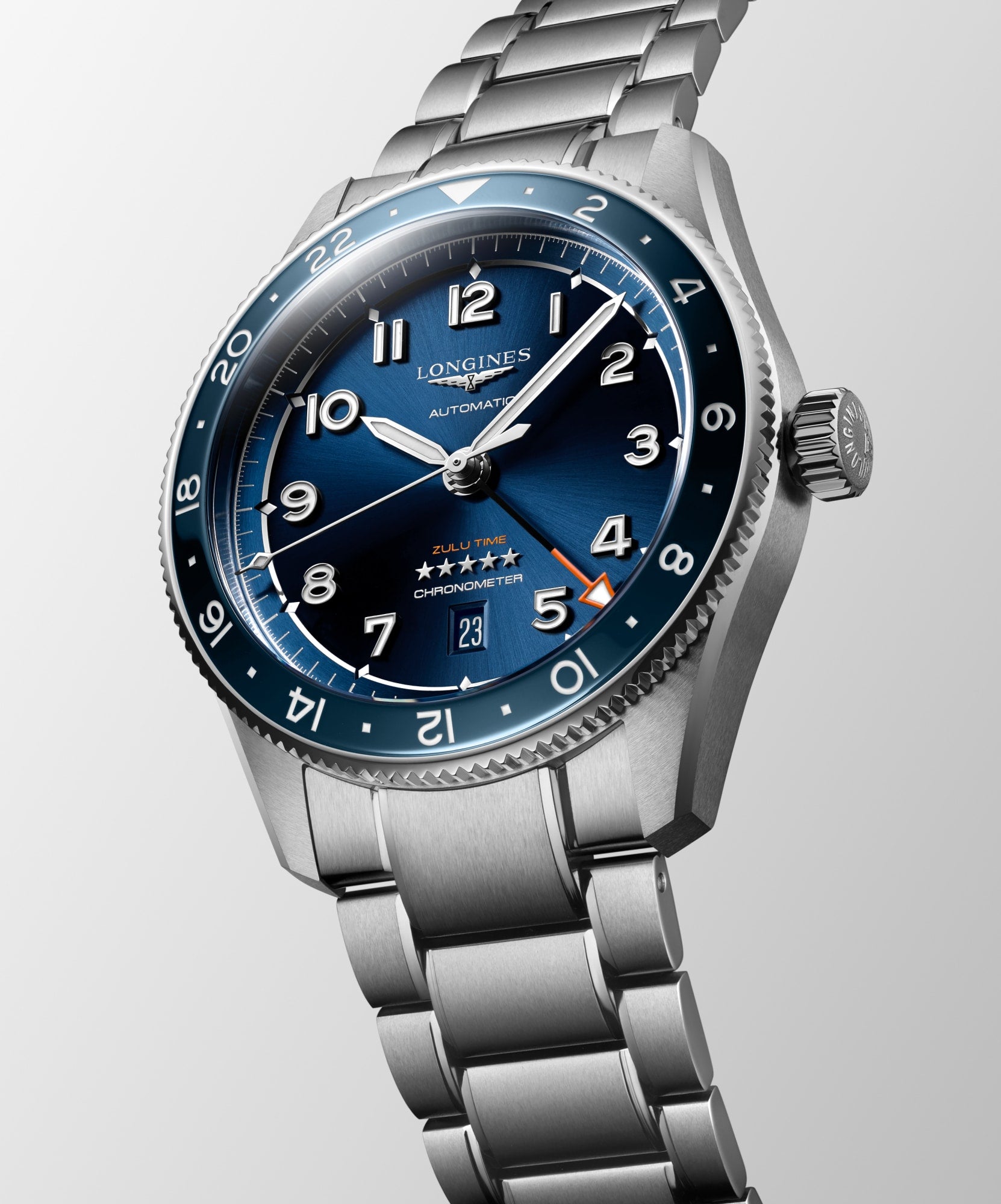 Longines Spirit Zulu Time 42mm GMT Blue Dial