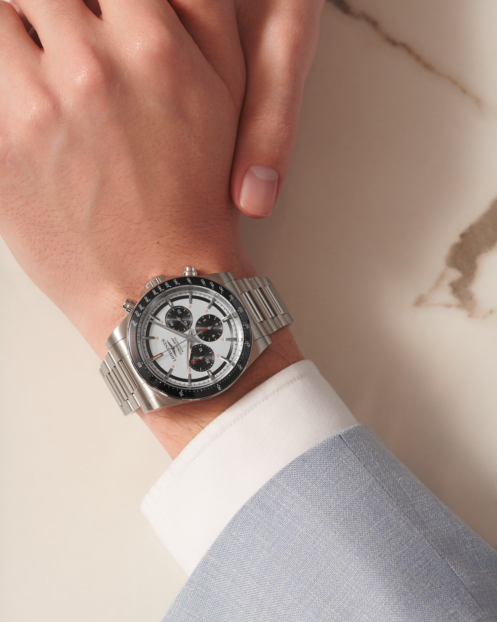 Longines Conquest Automatic Chronograph Panda Dial