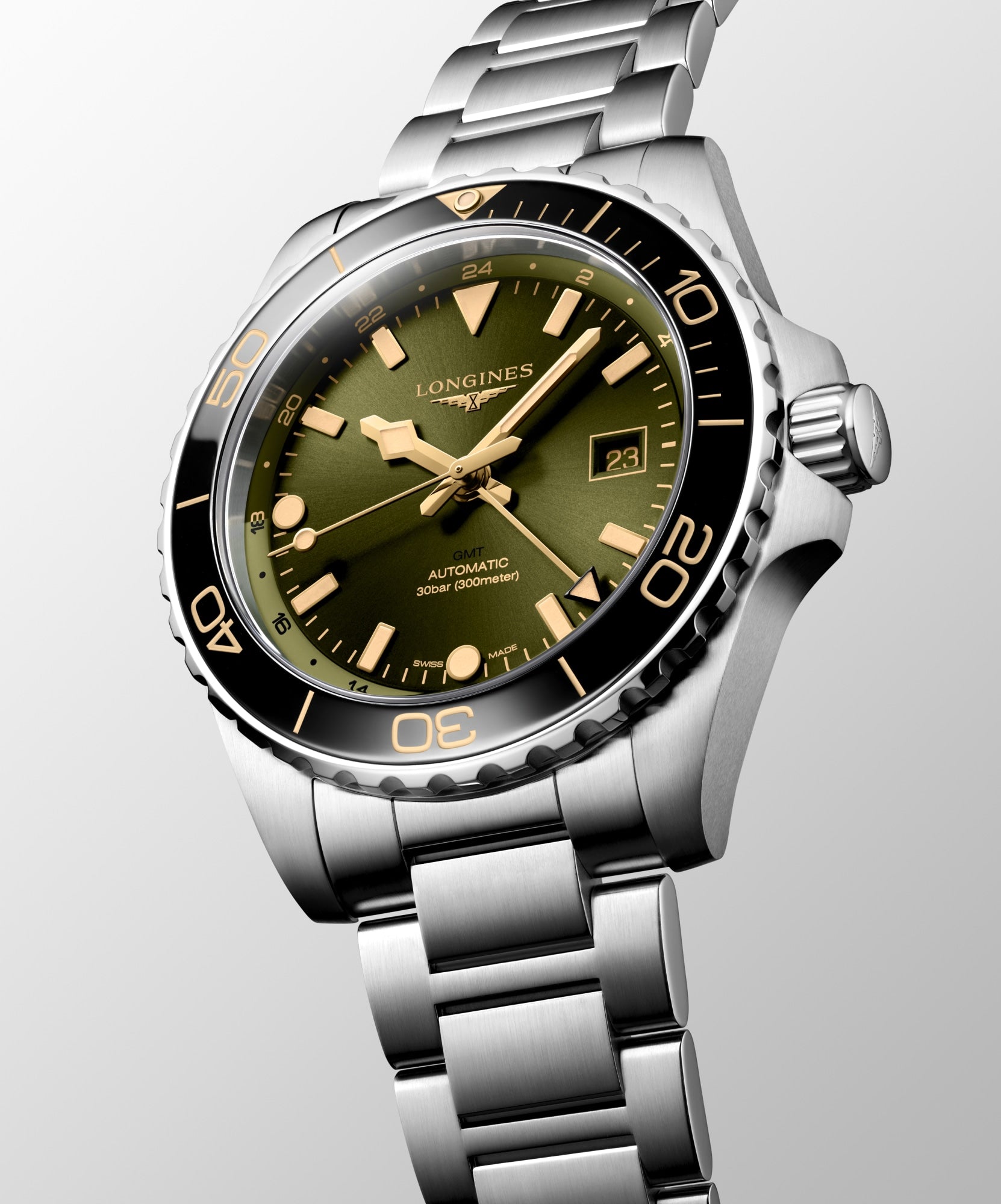 Longines HydroConquest GMT Sunray Green 43mm