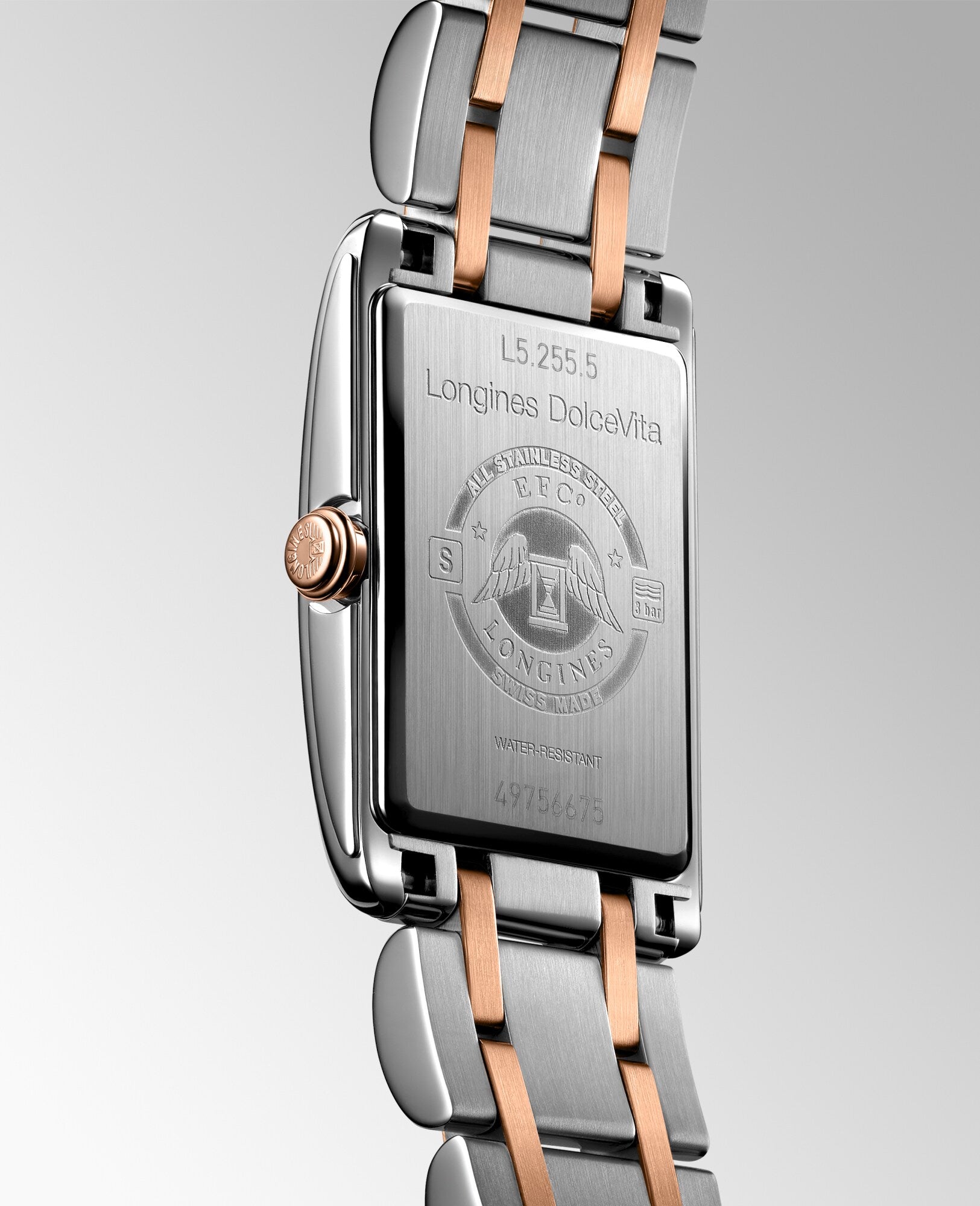 Longines DolceVita Ladies Steel & 18ct Rose Gold Watch