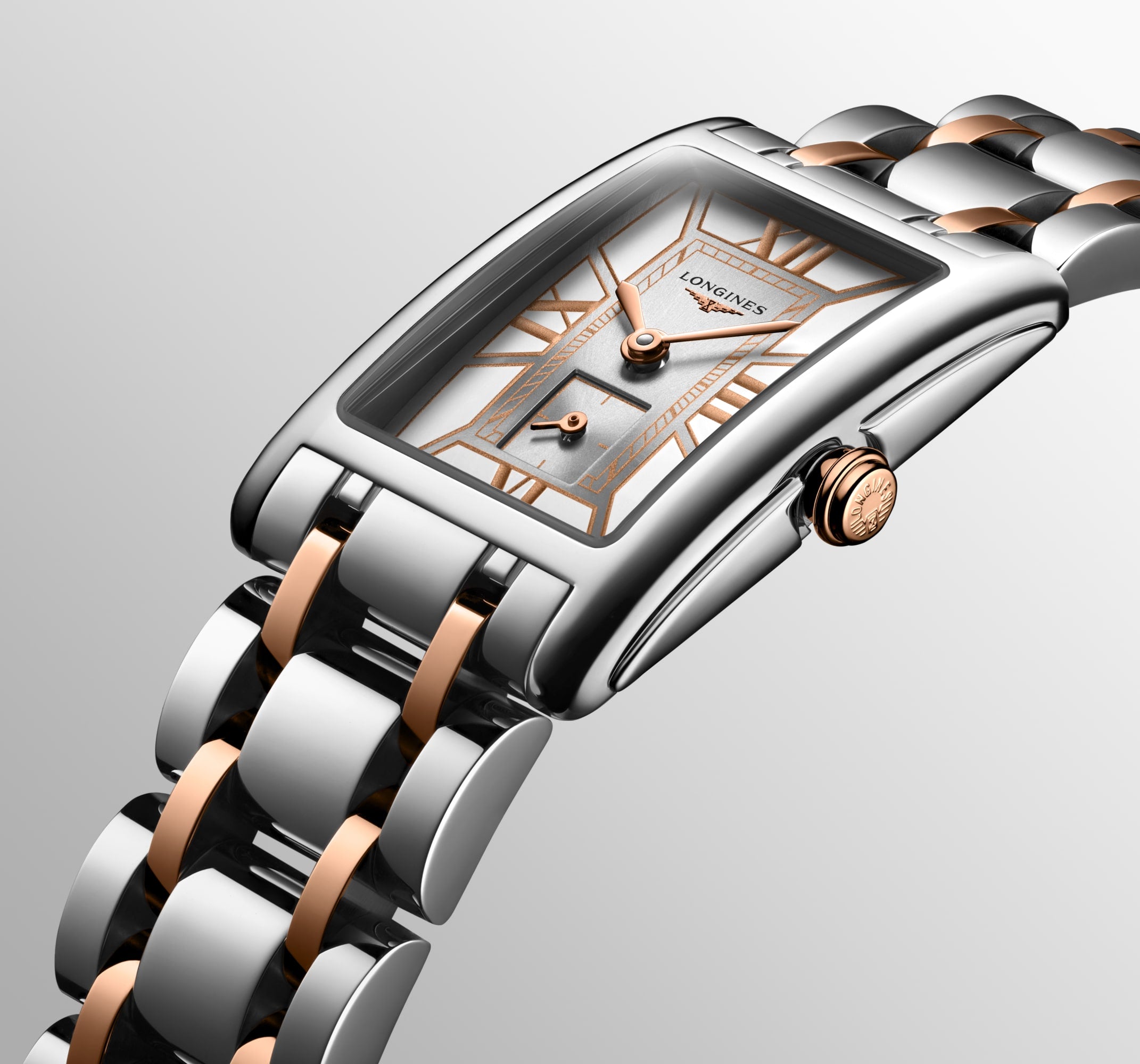 Longines DolceVita Ladies Rose Gold and Steel Watch