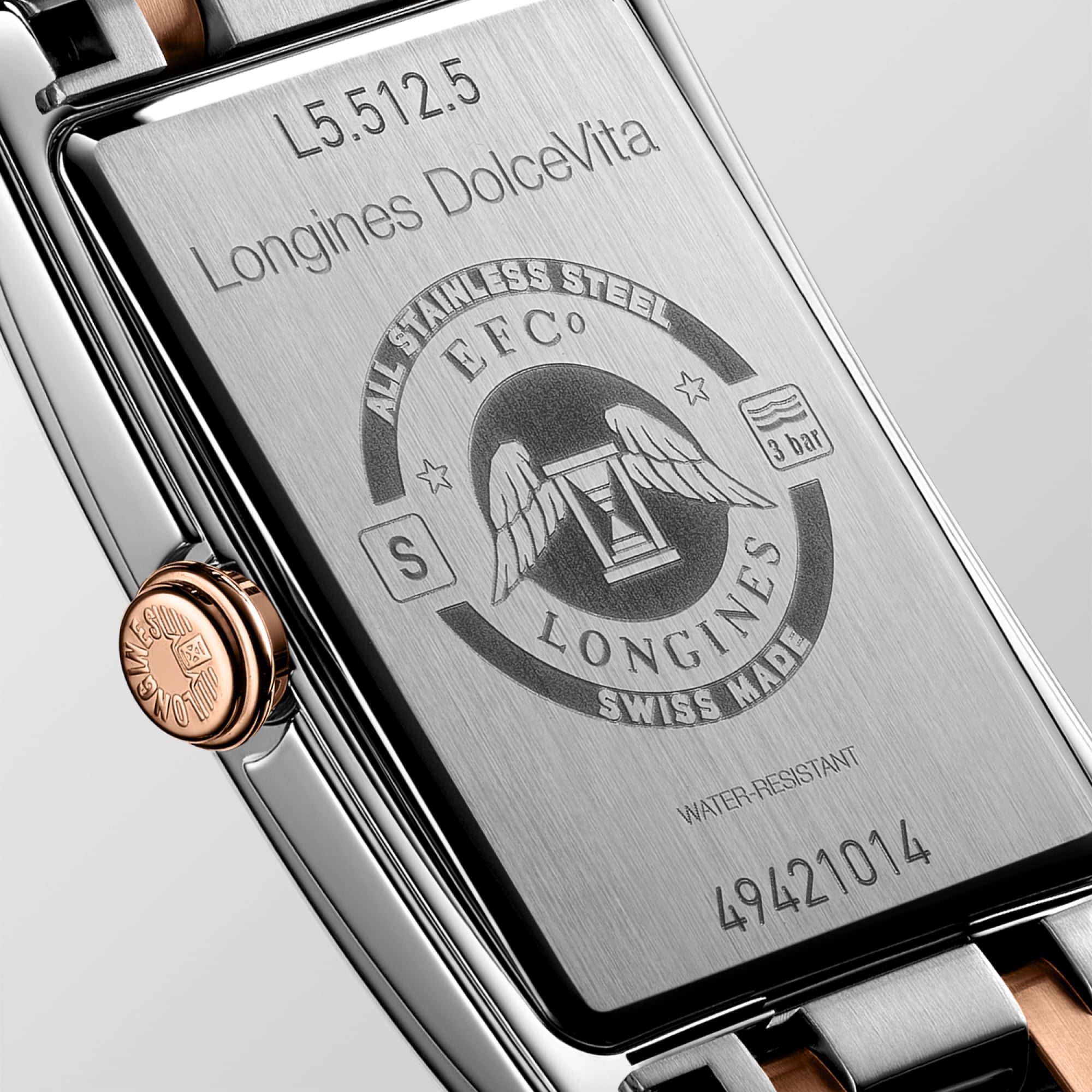 Longines DolceVita Ladies Two-Tone Rectangular Watch