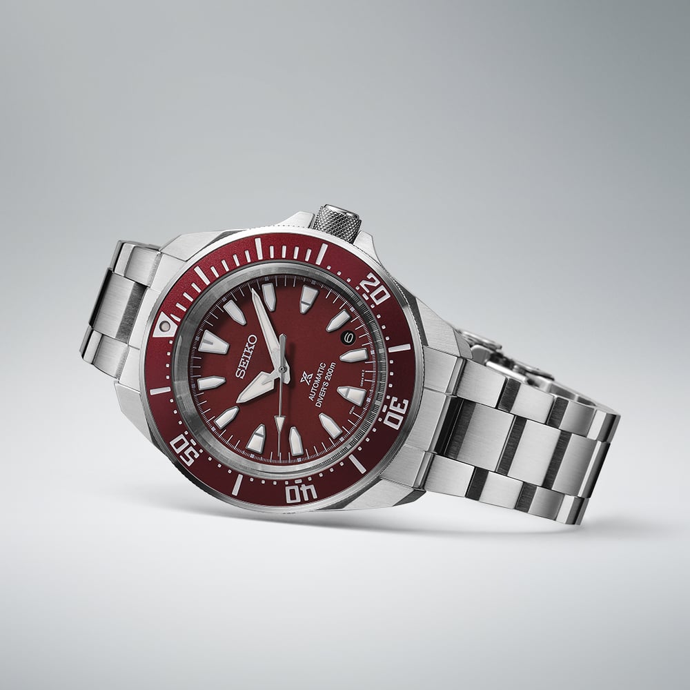 Seiko Prospex Red Dial Automatic Divers Watch