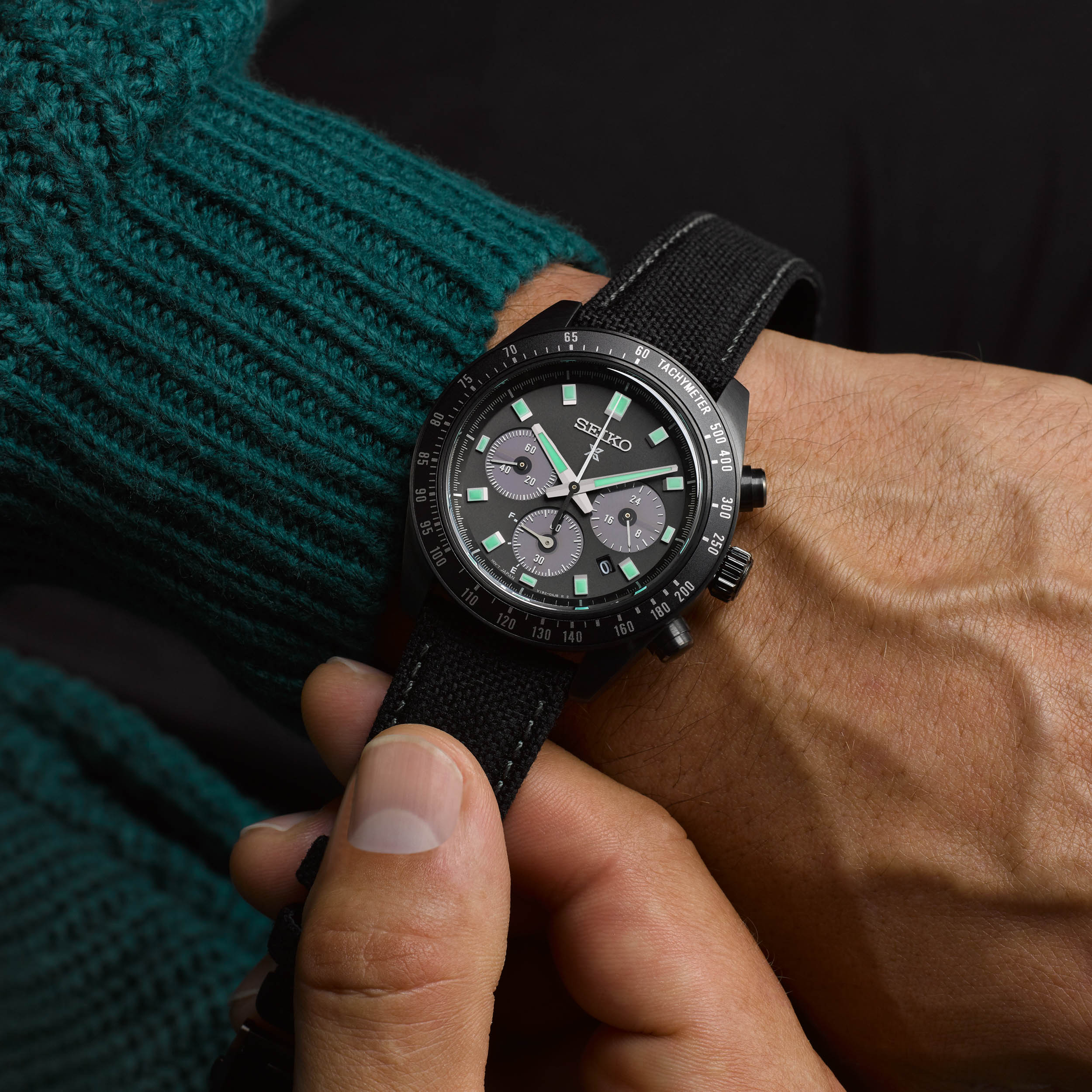Seiko Prospex Black Series Night Vision Solar Speedtimer