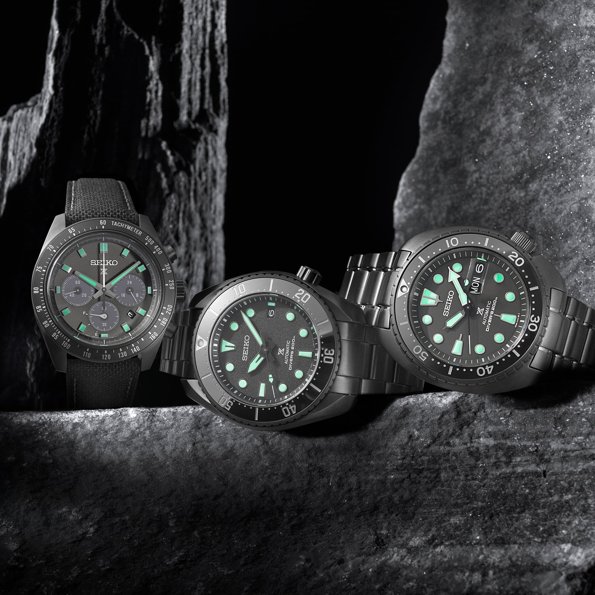 Seiko Prospex Black Series Night Vision Solar Speedtimer