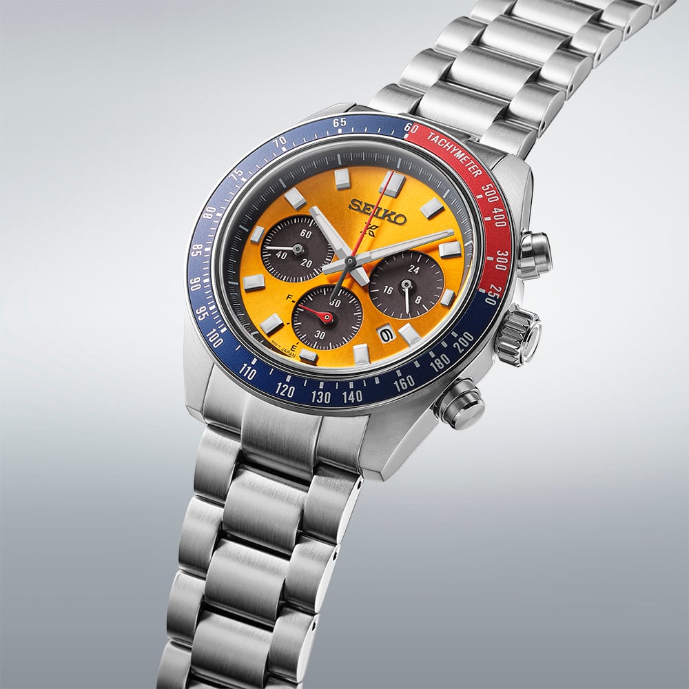 Seiko Prospex Speedtimer Chronograph Silver Panda Solar Watch