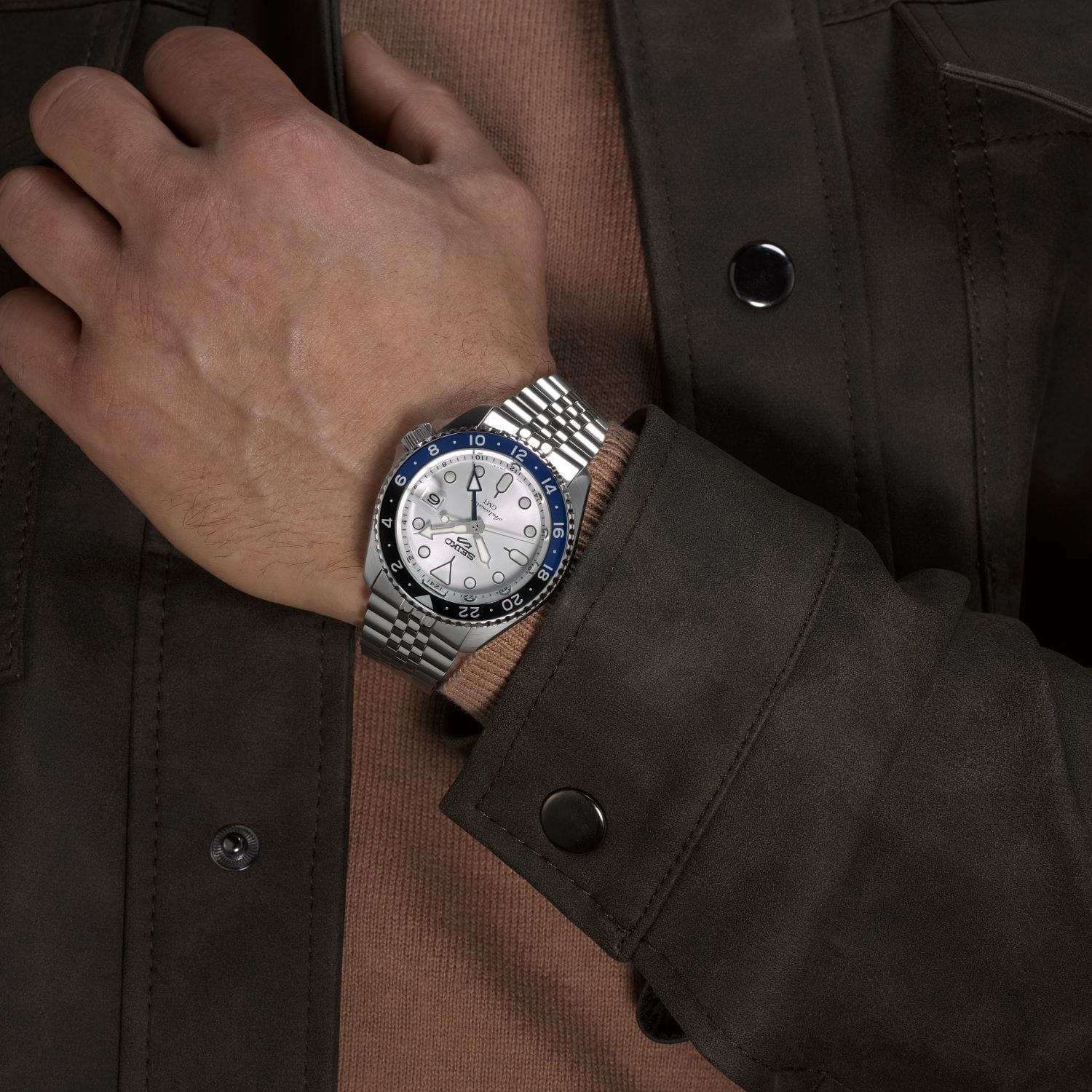 Seiko 5 Sports SKX GMT Sky Blue & Silver Cloud