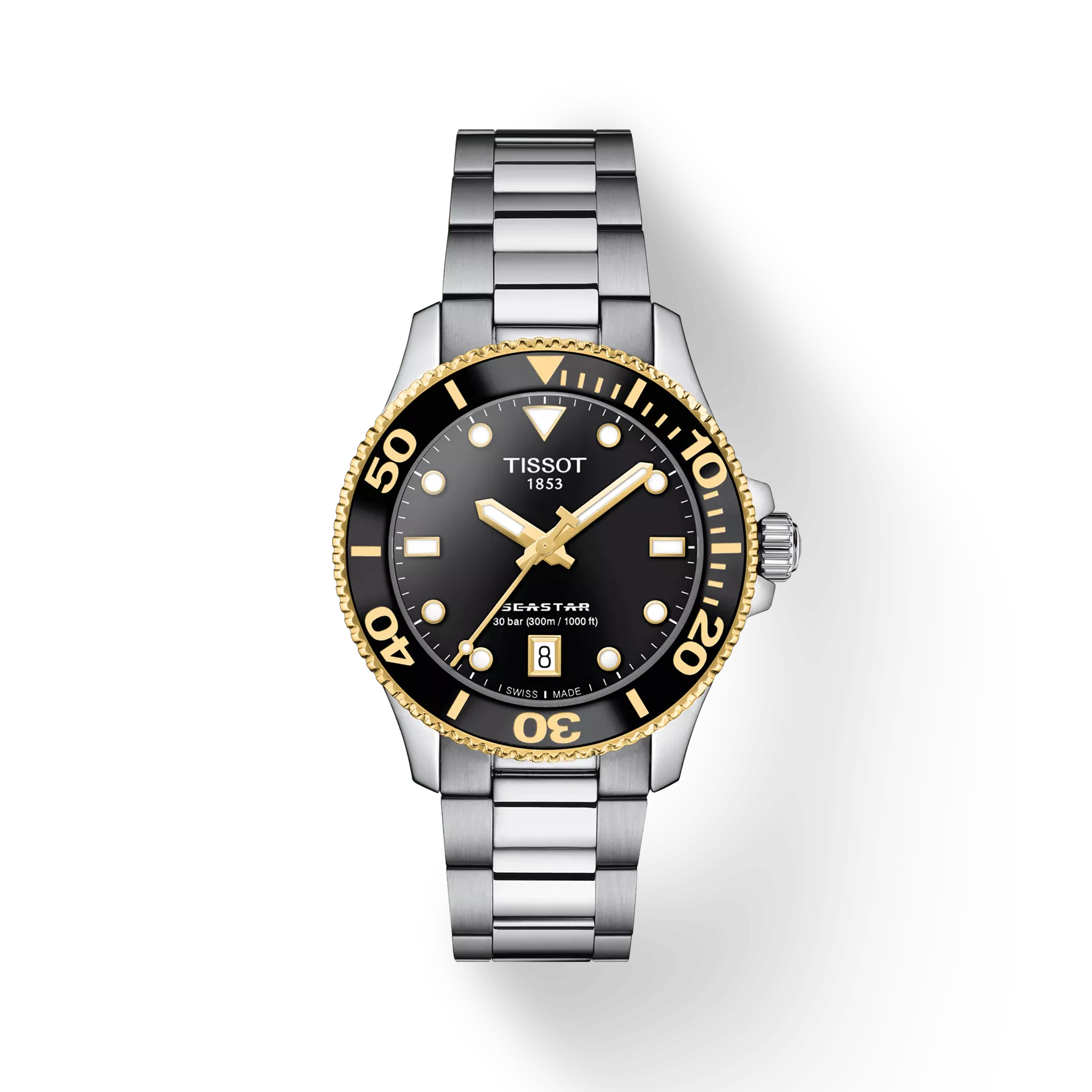Tissot Seastar 1000 36mm Gold PVD & Black Dial Watch