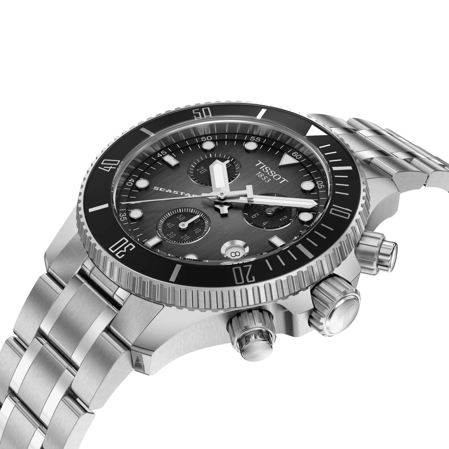 Tissot Seastar 1000 38mm Steel Black Quartz Chronograph Unisex Watch