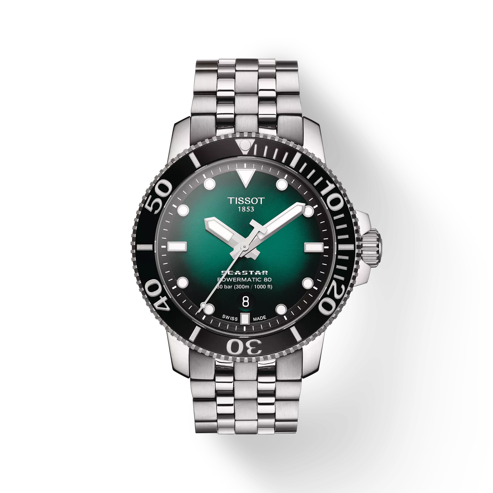 Tissot Seastar 1000 43mm Steel Green Automatic Mens Watch