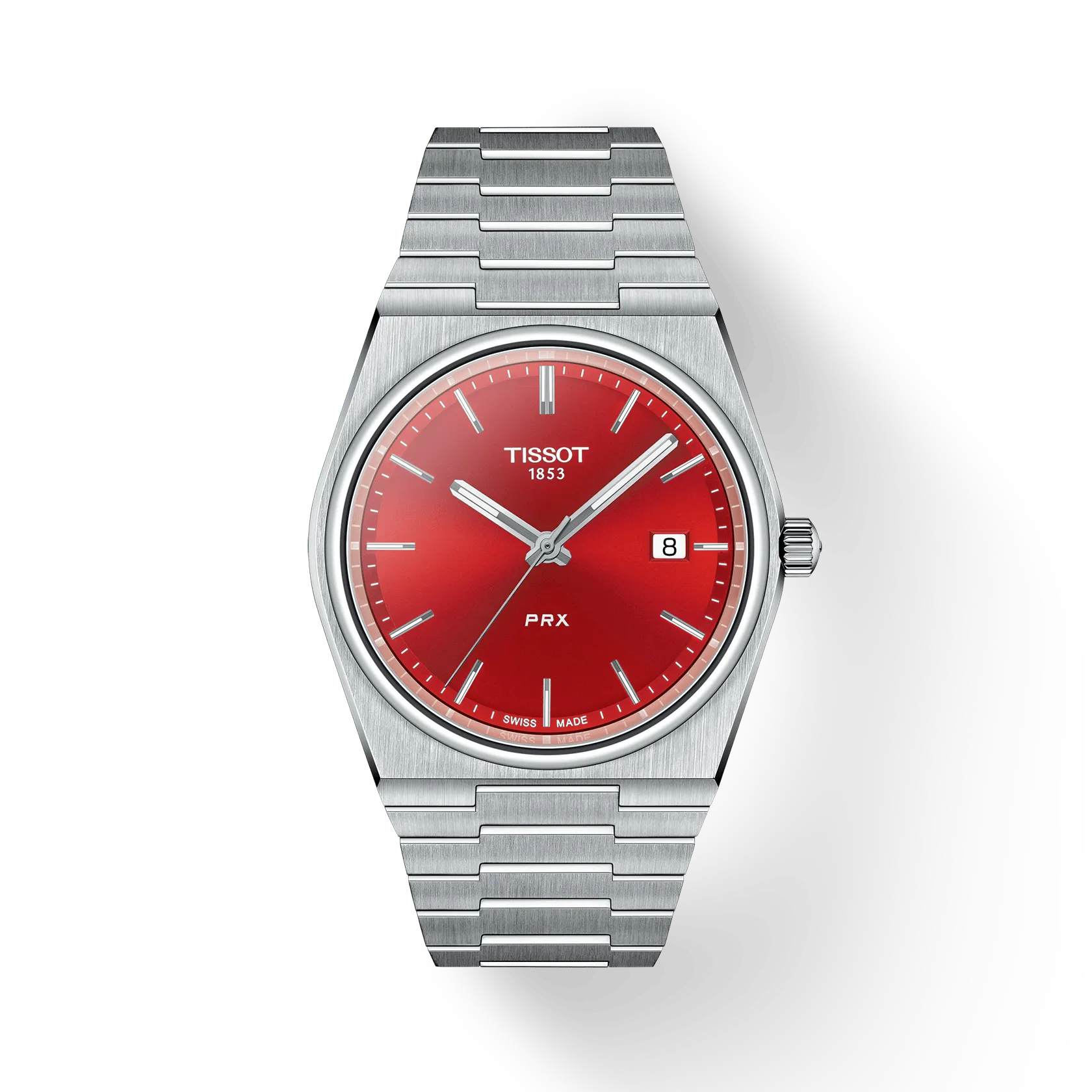 Tissot PRX 40mm Steel Red Quartz Mens Watch