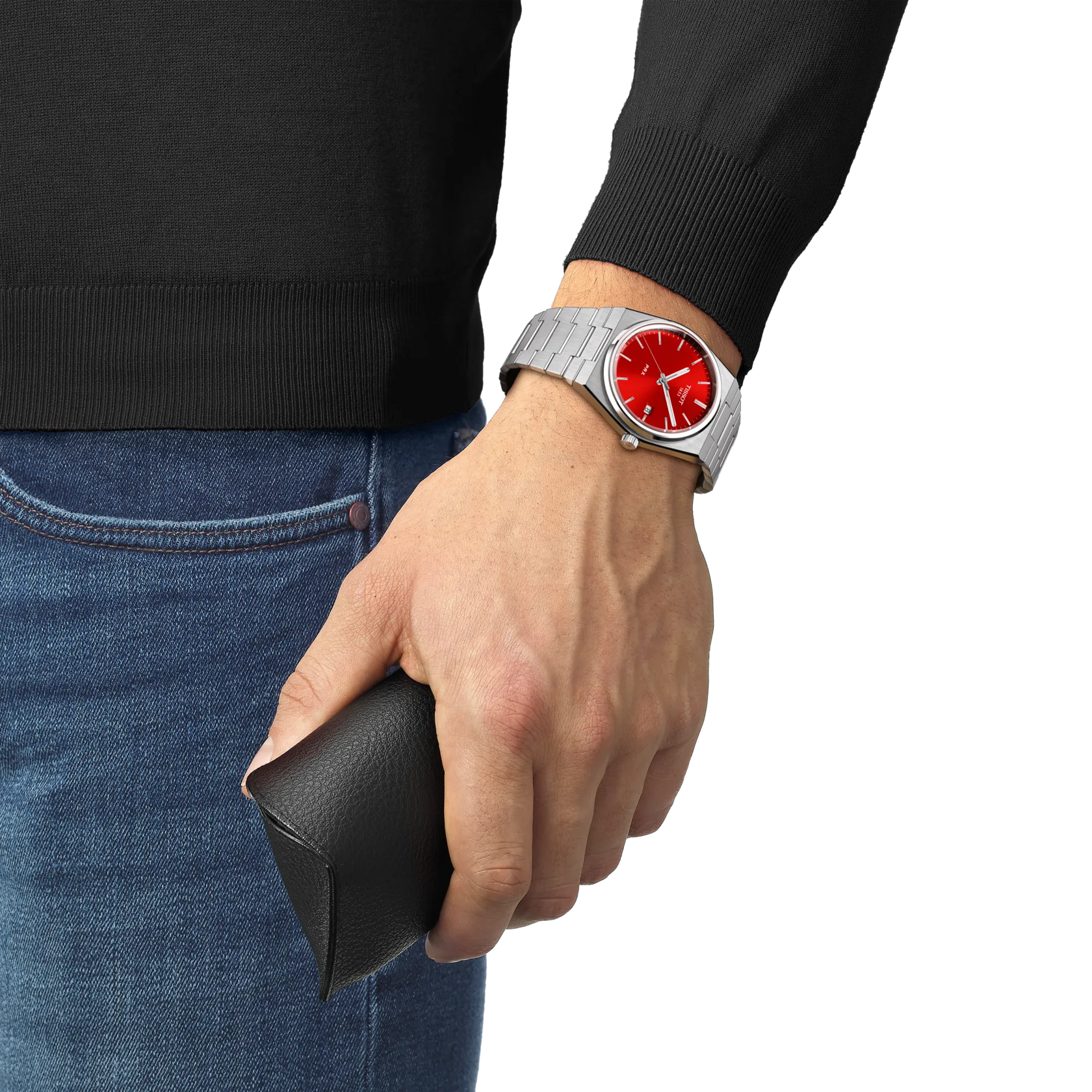Tissot PRX 40mm Steel Red Quartz Mens Watch