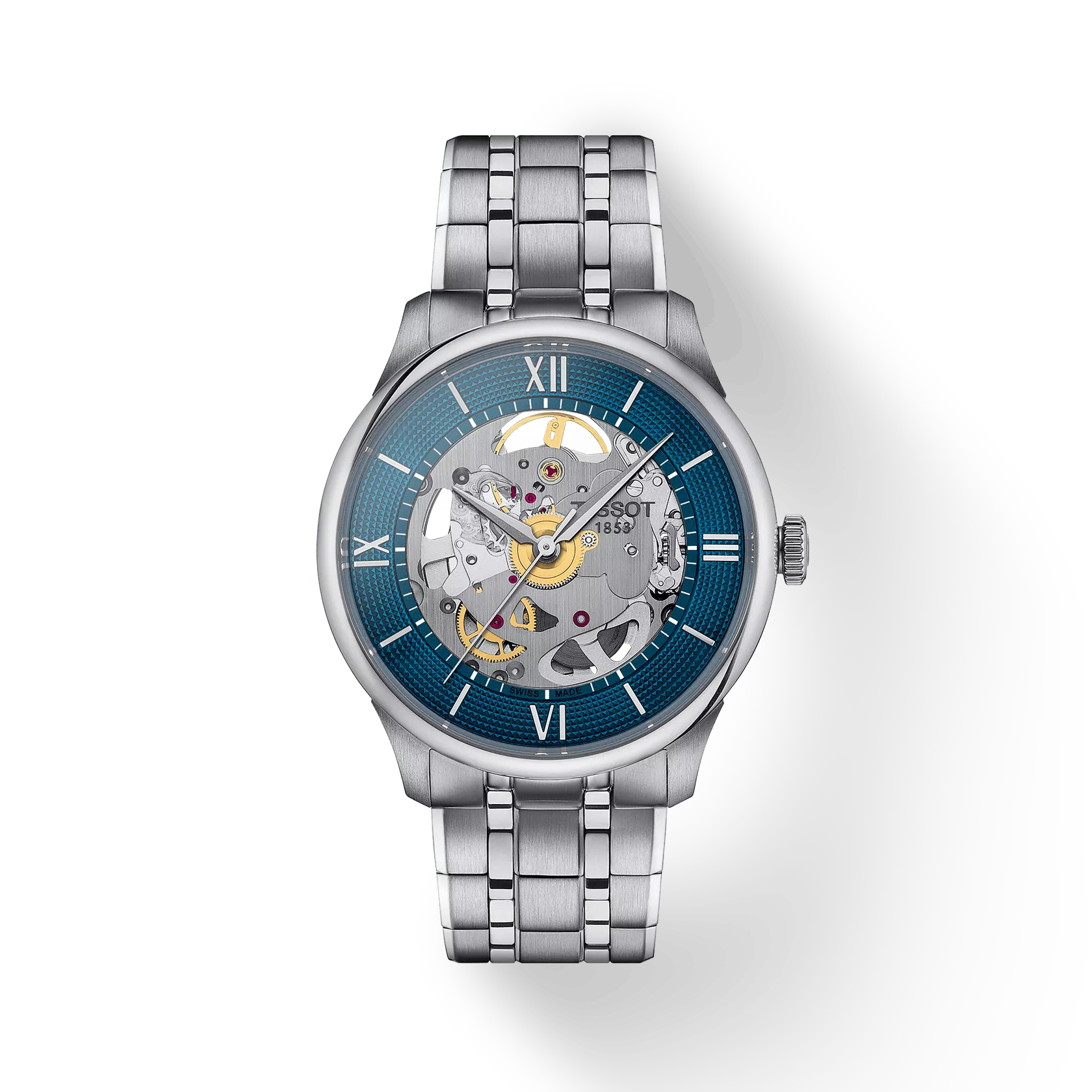 Tissot Chemin Des Tourelles 39mm Steel Blue Automatic Mens Watch