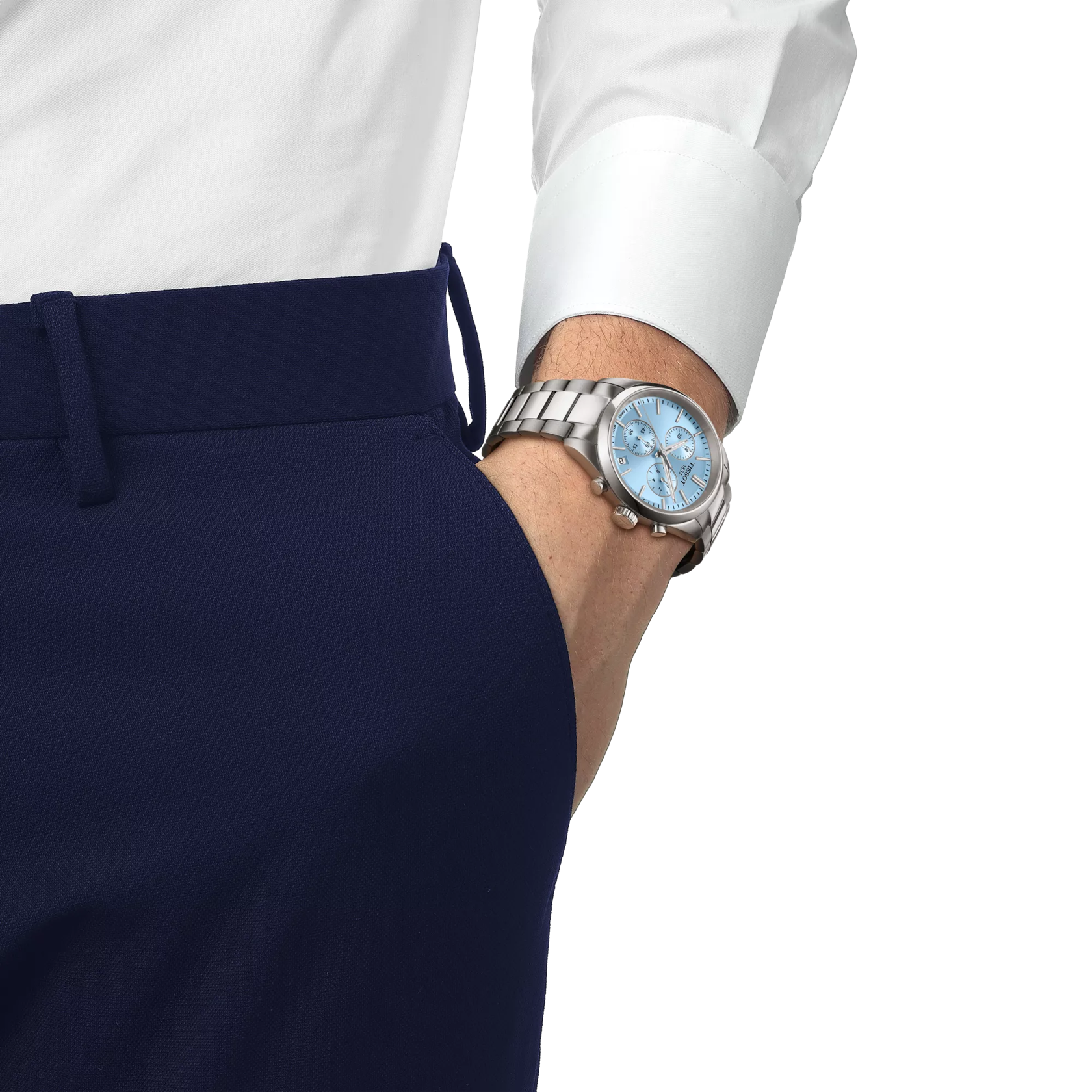 Tissot PR 100 40mm Ice Blue Chronograph