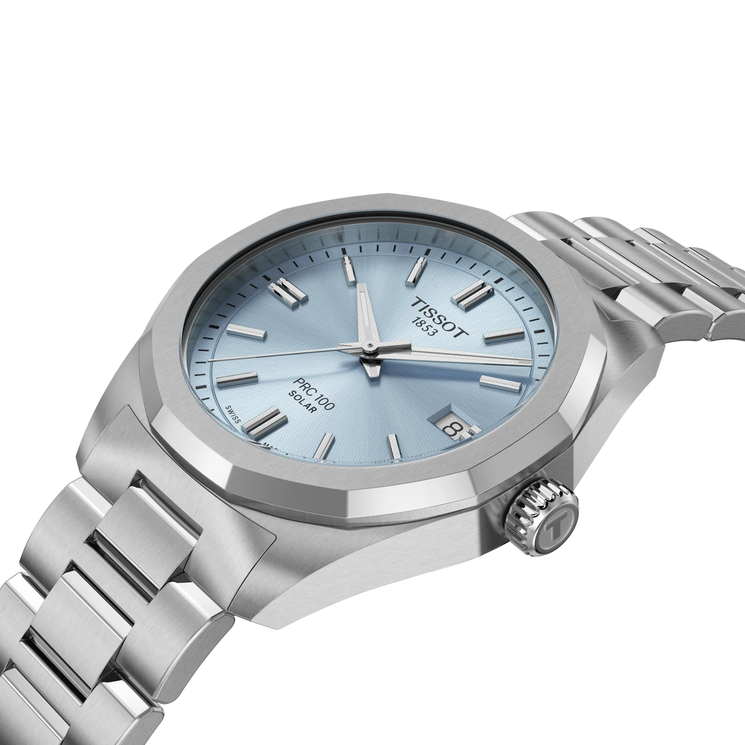 Tissot PRC 100 Solar Ice Blue Dial Watch