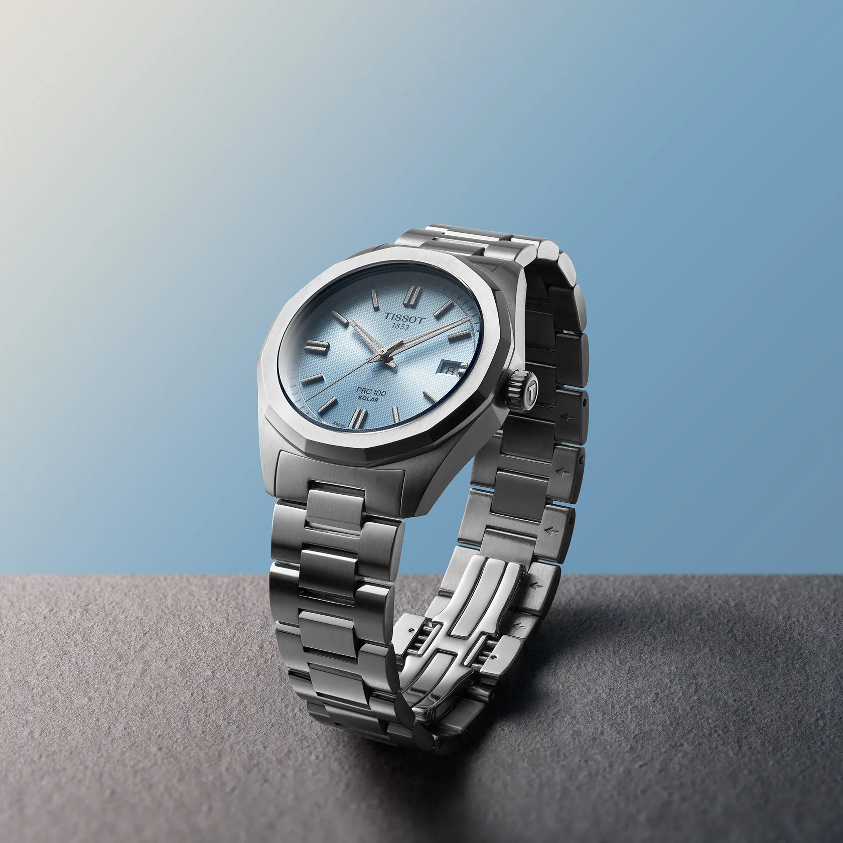Tissot PRC 100 Solar Ice Blue Dial Watch
