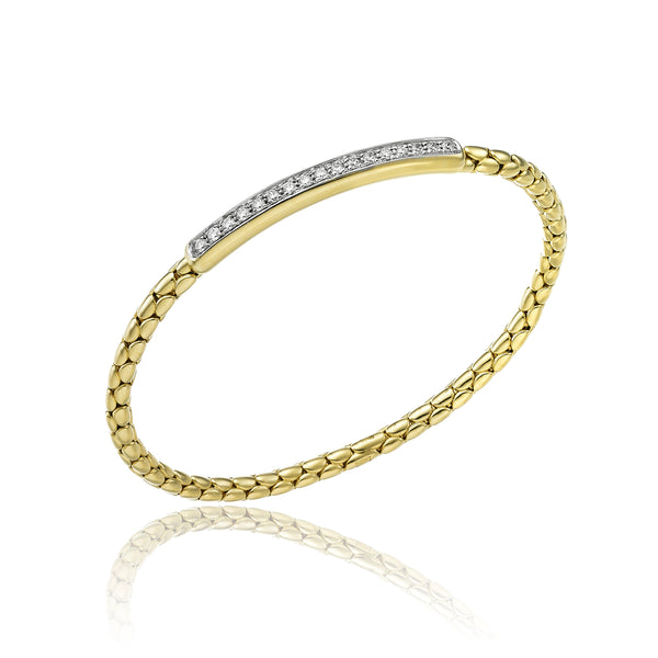 18ct Yellow Gold Stretch Spring Diamond Bracelet