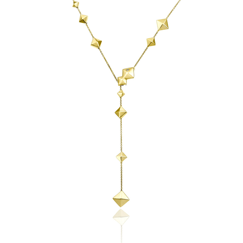 18ct Yellow Gold Armillas Pyramis Diamond Necklace