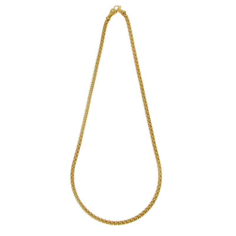 18ct Yellow Gold Melograno Necklace With Single Diamond