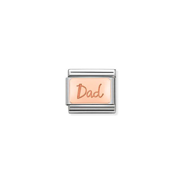 Composable Classic Plates in Stainless Steel With 9K Rose Gold - Dad Plate
