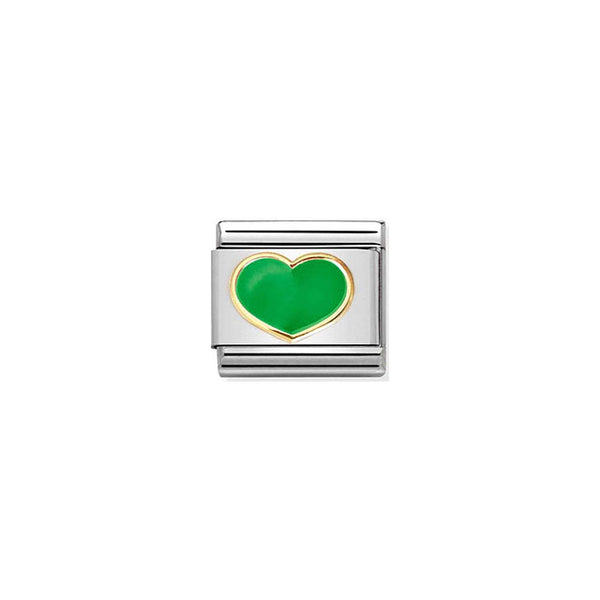 Composable Classic Love 2 Stainless Steel, Enamel and Bonded Yellow Gold - Green Apple Heart