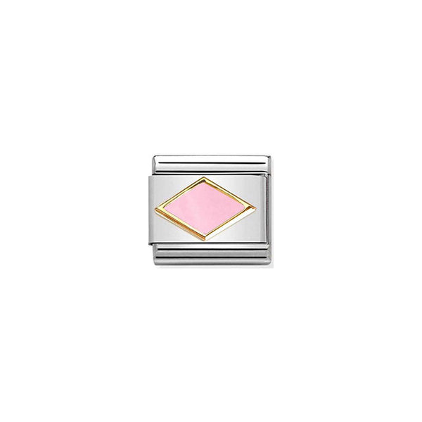 Composable Classic Symbols Steel, Enamel and Bonded Yellow Gold - Pink Rhombus