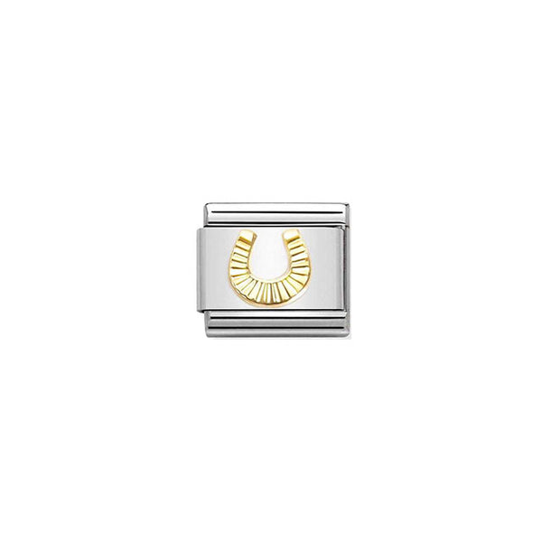 Composable Classic Symbols Steel and Bonded Yellow Gold - Diamond-Coated Horseshoe