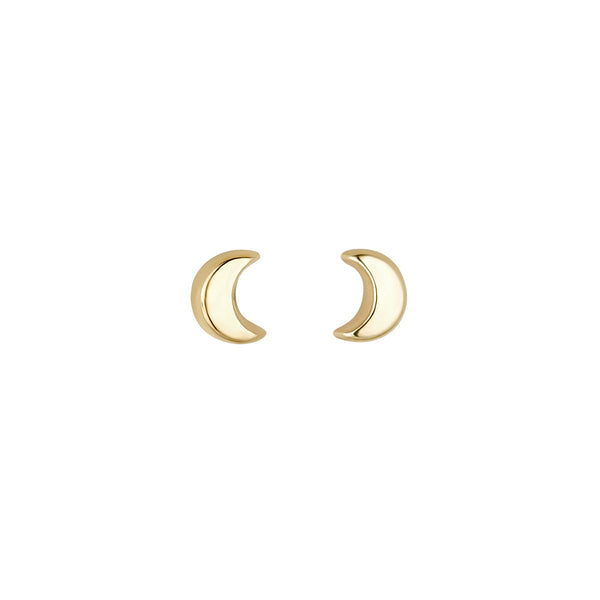NJO Designs 9ct Yellow Gold Moon Stud Earrings