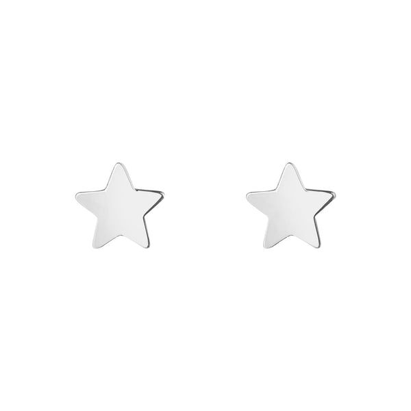 NJO Designs 9ct White Gold Star Stud Earrings