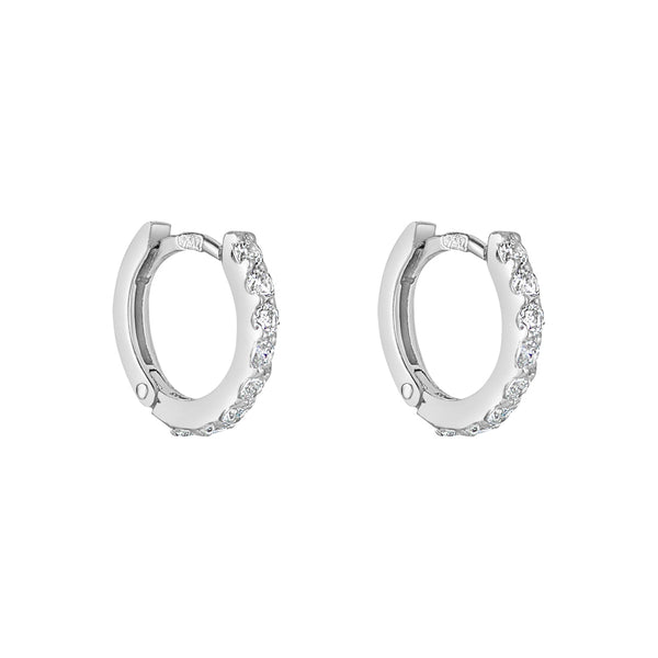 NJO Designs 9ct White Gold 10mm CZ Small Hoops