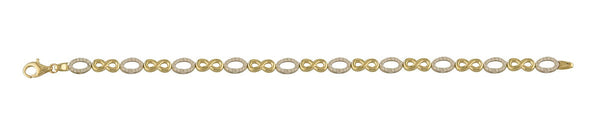 NJO Designs 9ct Yellow Gold Infinity Links with CZ Oval Links Bracelet