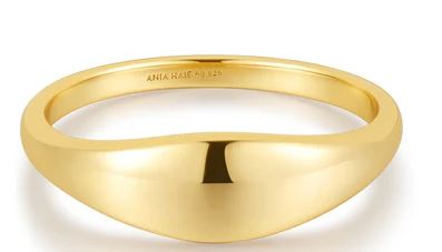 Ania Haie Silver and Yellow Gold Plated Dome Plain Ring - 52