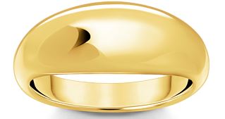 Thomas Sabo Sterling Silver Yellow Gold Plated Domed Timeless Ring