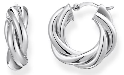Thomas Sabo Sterling Silver Chunky Intertwined Hoop Earrings