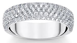 Thomas Sabo Sterling Silver Engraved 5 Row Ring with Cubic Zirconia