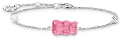 Thomas Sabo Sterling Silver Pink Haribo Bracelet with Freshwater Pearl and Cubic Zirconia