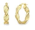 9ct Yellow Gold Bulbous Oval Hoop Earrings
