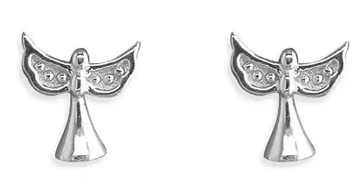 Sterling Silver Small Angel Stud Earrings