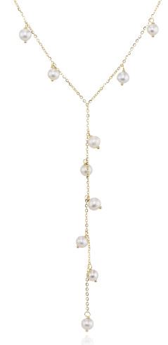 9ct Yellow Gold Cultured Pearl Y-Drop Necklace