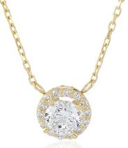 9ct Yellow Gold Round CZ Cluster Necklace