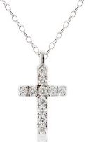 Elegant 9ct White Gold Diamond Cross Pendant