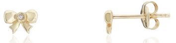 9ct Yellow Gold Diamond Bow Stud Earrings