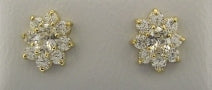 9ct Yellow Gold Cubic Zirconia Shamrock Stud Earrings